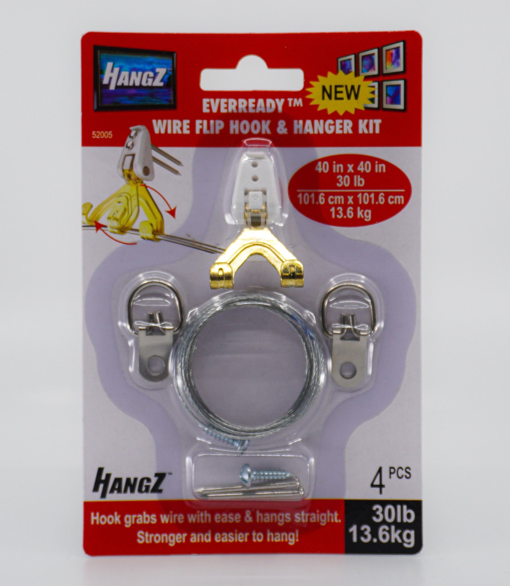 Everready Flip Hook Kit double Wire Hook Holds 30lbs 52005