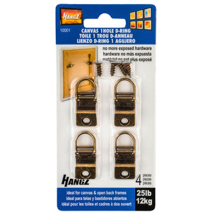 HangZ 25lb. Canvas Wire 1 Hole D Ring 10001, 10001B