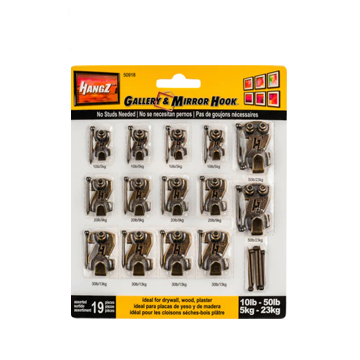 HangZ 10-100 lb. Gallery Picture Hooks Value Pack 30007 - The Home