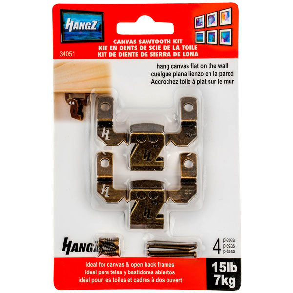 HangZ 15lb Canvas Sawtooth Hook Kit 34051