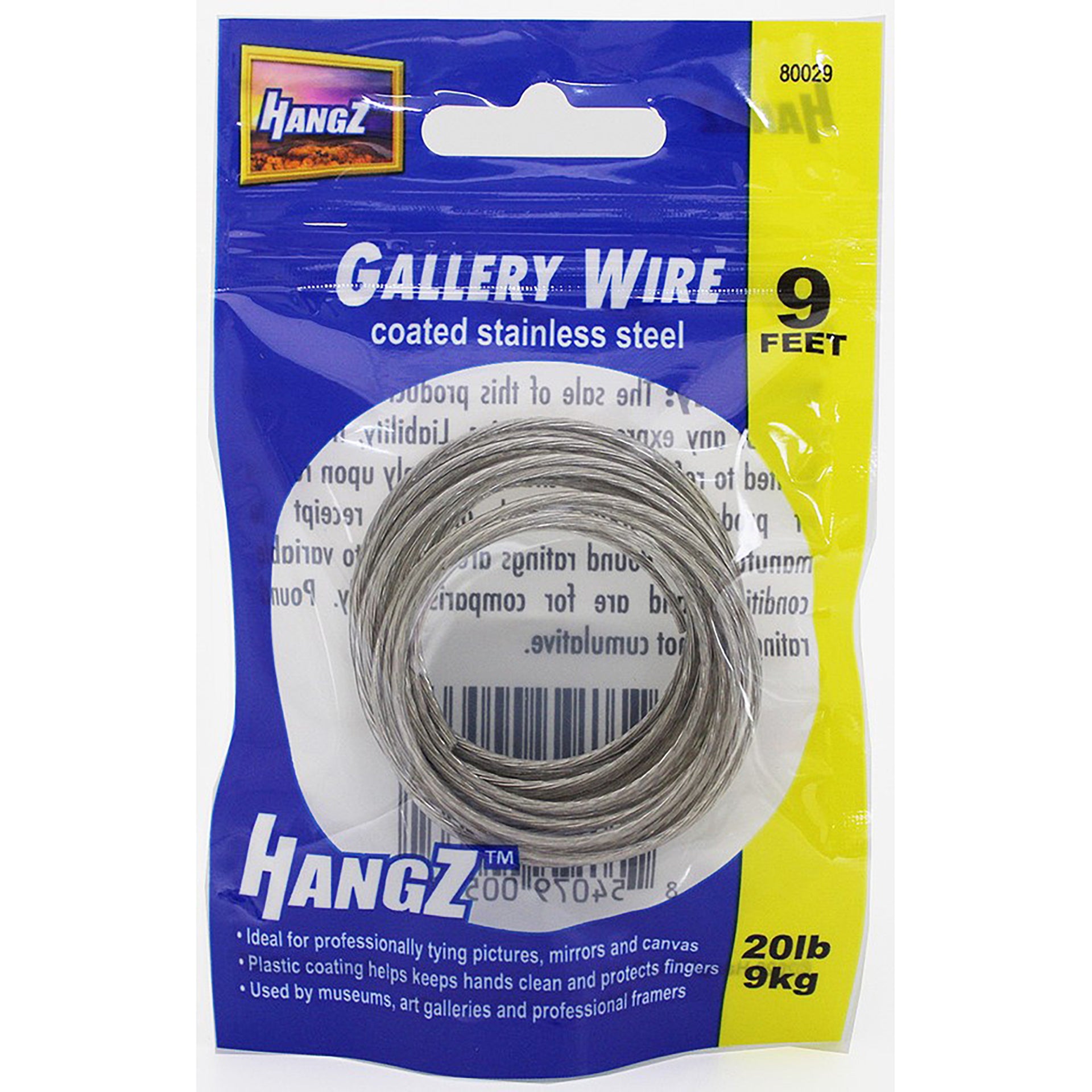 HangZ 9ft Gallery Wire Coated Stainless Steel 80029, 80030,80050