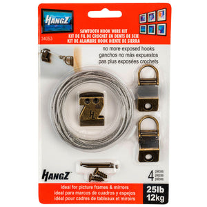 HangZ 25lb Canvas Wire 1 Hole D Ring Kit 11030