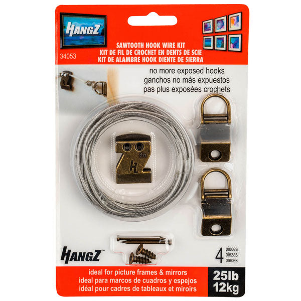 HangZ 25lb. Canvas Sawtooth Hook Wire Kit 34053